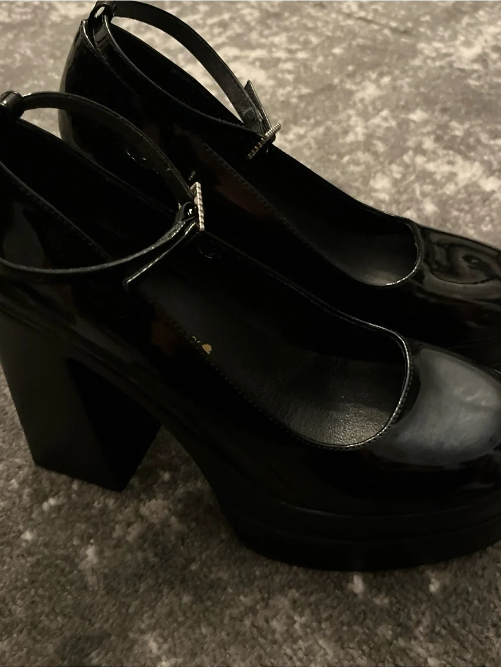 Platform Mary Jane Heels in Black
